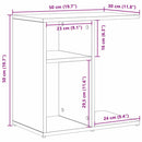 vidaXL Oldal asztal Fekete tölgy 50 x 30 x 50 cm Faanyag