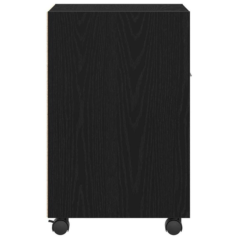 vidaXL Kerekes Oldalszekrény Musta tammi 33 x 38 x 60 cm Faanyag