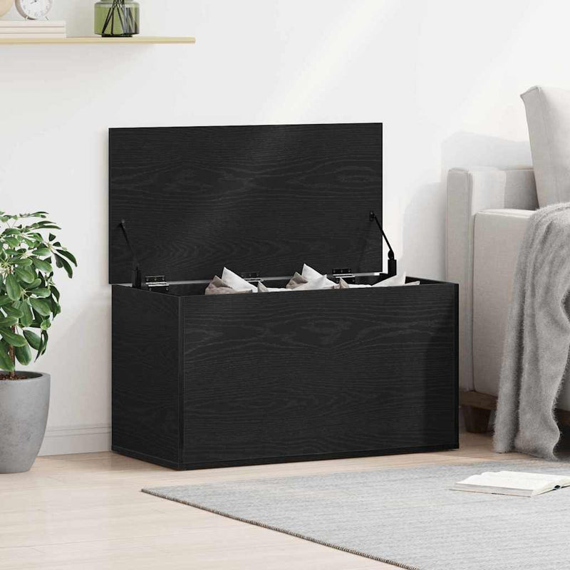 vidaXL Tároló Doboz tárolóval Musta tammi 84 x 42 x 46 cm Faanyag