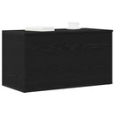 vidaXL Tároló Doboz tárolóval Fekete tölgy 84 x 42 x 46 cm Faanyag