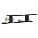 vidaXL Fali TV Polc polcokkal Fekete tölgy 125 x 18 x 23 cm Faanyag