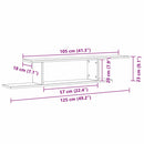 vidaXL Fali TV Polc polcokkal Fekete tölgy 125 x 18 x 23 cm Faanyag