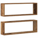 vidaXL Falpolcok polcokkal 2 pcs Öreg fa 80 x 15 x 26 cm Faanyag