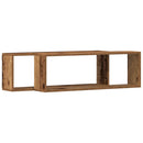 vidaXL Falpolcok polcokkal 2 pcs Öreg fa 80 x 15 x 26 cm Faanyag
