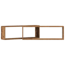 vidaXL Falpolcok polcokkal 2 pcs Öreg fa 80 x 15 x 26 cm Faanyag