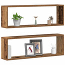 vidaXL Falpolcok polcokkal 2 pcs Öreg fa 80 x 15 x 26 cm Faanyag