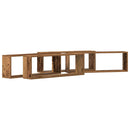 vidaXL Falpolcok polcokkal 4 pcs Öreg fa 80 x 15 x 26 cm Faanyag