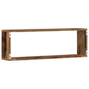 vidaXL Falpolcok polcokkal 4 pcs Öreg fa 80 x 15 x 26 cm Faanyag