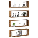 vidaXL Falpolcok polcokkal 4 pcs Öreg fa 80 x 15 x 26 cm Faanyag