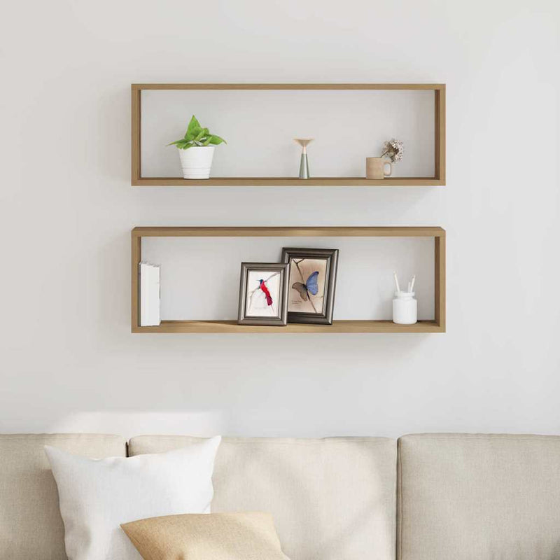 vidaXL Fali Polc 2 pcs Kézműves tölgy 80 x 15 x 26 cm Faanyag