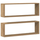 vidaXL Falpolcok polcokkal 2 pcs Művészi tölgy 80 x 15 x 26 cm Faanyag