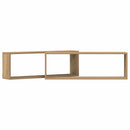 vidaXL Falpolcok polcokkal 2 pcs Művészi tölgy 80 x 15 x 26 cm Faanyag