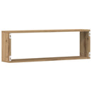 vidaXL Falpolcok polcokkal 2 pcs Művészi tölgy 80 x 15 x 26 cm Faanyag