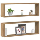 vidaXL Falpolcok polcokkal 2 pcs Művészi tölgy 80 x 15 x 26 cm Faanyag