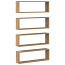 vidaXL Falpolcok polcokkal 4 pcs Művészi tölgy 80 x 15 x 26 cm Faanyag