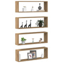 vidaXL Falpolcok polcokkal 4 pcs Művészi tölgy 80 x 15 x 26 cm Faanyag