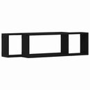 vidaXL Falpolcok polcokkal 2 pcs Fekete tölgy 80 x 15 x 26 cm Faanyag