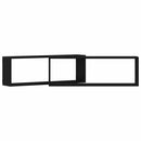 vidaXL Falpolcok polcokkal 2 pcs Fekete tölgy 80 x 15 x 26 cm Faanyag