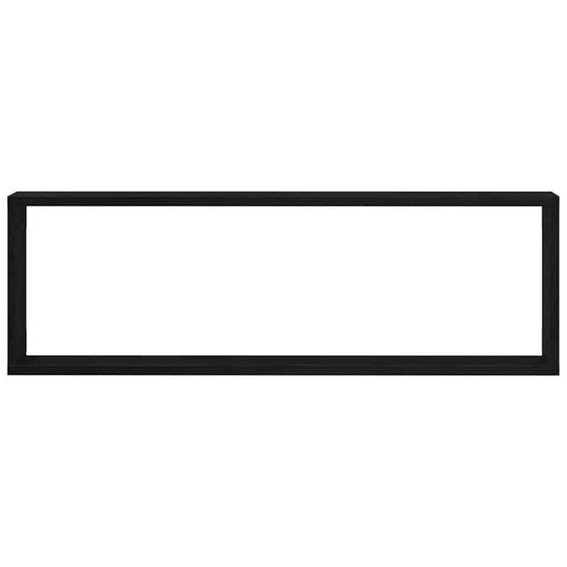 vidaXL Fali Polc polcokkal 2 pcs Fekete tölgy 80 x 15 x 26 cm Faanyag