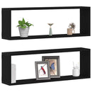 vidaXL Falpolcok polcokkal 2 pcs Fekete tölgy 80 x 15 x 26 cm Faanyag