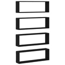 vidaXL Falpolcok polcokkal 4 pcs Fekete tölgy 80 x 15 x 26 cm Faanyag