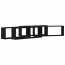 vidaXL Falpolcok polcokkal 4 pcs Fekete tölgy 80 x 15 x 26 cm Faanyag