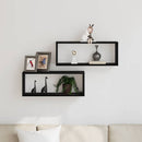 vidaXL Fali Polcok polcokkal 2 pcs Musta tammi 60 x 15 x 23 cm Faanyag