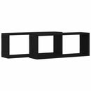 vidaXL Fali Polcok polcokkal 2 pcs Musta tammi 60 x 15 x 23 cm Faanyag