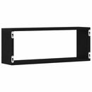 vidaXL Fali Polcok polcokkal 2 pcs Musta tammi 60 x 15 x 23 cm Faanyag