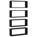 vidaXL Falpolcok polcokkal 4 pcs Fekete tölgy 60 x 15 x 23 cm Faanyag