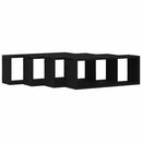 vidaXL Falpolcok polcokkal 4 pcs Fekete tölgy 60 x 15 x 23 cm Faanyag