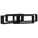 vidaXL Fali Polcok polcokkal 4 pcs Musta tammi 60 x 15 x 23 cm Faanyag