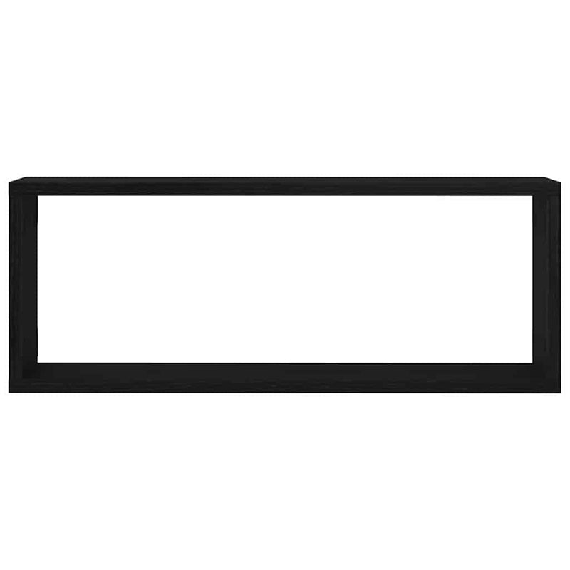 vidaXL Fali Polcok polcokkal 4 pcs Musta tammi 60 x 15 x 23 cm Faanyag