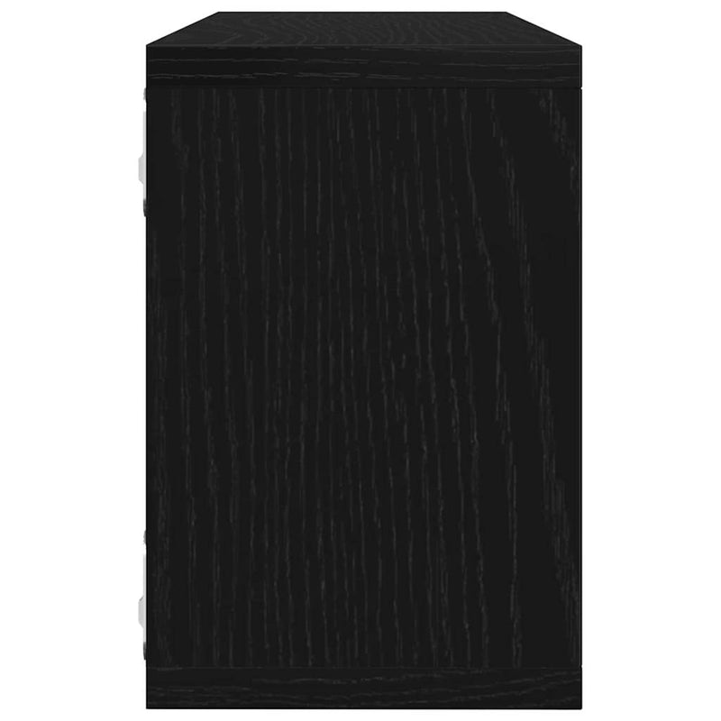 vidaXL Fali Polcok polcokkal 4 pcs Musta tammi 60 x 15 x 23 cm Faanyag