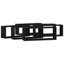 vidaXL Fali Polcok polcokkal 6 pcs Musta tammi 60 x 15 x 23 cm Faanyag