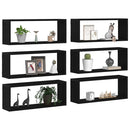 vidaXL Falpolcok polcokkal 6 pcs Fekete tölgy 60 x 15 x 23 cm Faanyag