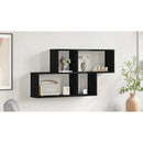 vidaXL Falpolc polcokkal Fekete tölgy 76 x 15 x 53 cm Faanyag