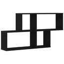 vidaXL Falpolc polcokkal Fekete tölgy 76 x 15 x 53 cm Faanyag