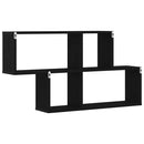 vidaXL Falpolc polcokkal Fekete tölgy 76 x 15 x 53 cm Faanyag