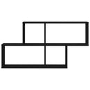 vidaXL Falpolc polcokkal Fekete tölgy 76 x 15 x 53 cm Faanyag