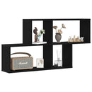 vidaXL Falpolc polcokkal Fekete tölgy 76 x 15 x 53 cm Faanyag