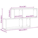 vidaXL Falpolc polcokkal Fekete tölgy 76 x 15 x 53 cm Faanyag