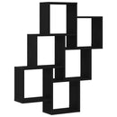 vidaXL Falpolc polcokkal Fekete tölgy 78 x 15 x 92 cm Faanyag