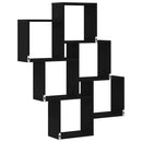 vidaXL Falpolc polcokkal Fekete tölgy 78 x 15 x 93 cm Faanyag