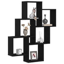 vidaXL Falpolc polcokkal Fekete tölgy 78 x 15 x 92 cm Faanyag