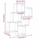vidaXL Falpolc polcokkal Fekete tölgy 78 x 15 x 92 cm Faanyag