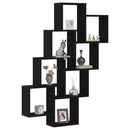 vidaXL Falpolc polcokkal Fekete tölgy 90 x 15 x 119,5 cm Faanyag