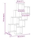 vidaXL Falpolc polcokkal Fekete tölgy 90 x 15 x 119,5 cm Faanyag
