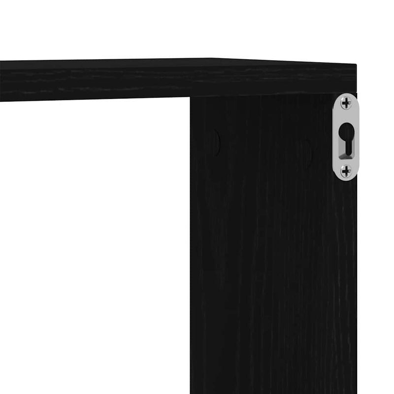 vidaXL Falpolcok polcokkal 2 pcs Musta tammi 50 x 15 x 85 cm Faanyag