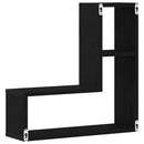 vidaXL Falpolcok polcokkal 2 pcs Musta tammi 50 x 15 x 85 cm Faanyag